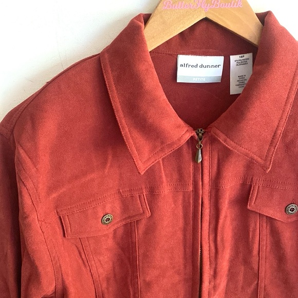 (B38) Vintage alfred dunner zip front Long-sleeve jacket, Size 16P, NWT - Picture 3 of 11